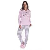 Pijama Estampado Feminino Adulto Para Frio Blusa Manga Longa E Calça