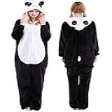 Pijama Fantasia Kigurumi Urso Panda Macacão Com Capuz Unissex Tamanho M 1 51 1 61