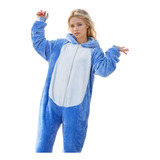 Pijama Fantasia Stitch Adulto Unisex De Plush Com Zíper