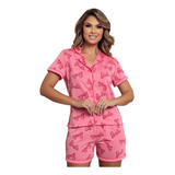 Pijama Feminino Adulto Amamentação Baby Doll Americano