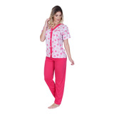 Pijama Feminino Adulto Calor Calça E Blusa De Manga Curta