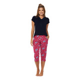 Pijama Feminino Adulto Capri Pescador Estampado