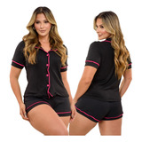 Pijama Feminino Americano Botoes