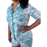 Pijama Feminino Americano Camisa Botões Short