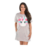 Pijama Feminino Camisola Manga