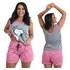 Pijama Feminino Curto Baby Doll Camiseta Verão Promoção