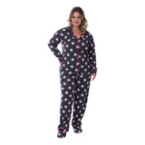 Pijama Feminino De Inverno Longo Para O Frio Plus Size