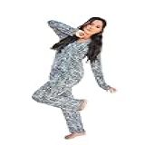Pijama Feminino Longo Aberto Inverno Liganete Luxo Homewear G Animal Print 