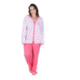 Pijama Feminino Longo Botão Aberto Idoso Amamentação Gordinh