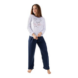Pijama Feminino Longo Fechado Manga Longa Calça Inverno