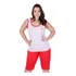 Pijama Feminino Verão Curto Bermuda Sem Manga Idoso Gordinha