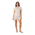 Pijama Feminino Verão Estilo Americano Aberto Botões Curto
