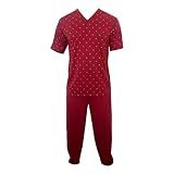 Pijama Homem Conjunto Estampado Camiseta Manga Curta Calça BR Alfa P Regular Regular M Bordô 