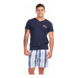 Pijama Homem Curto Verão Masculino Short Xadrez Presentes