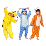Pijama Infantil Fantasia P Dormir Pikachu Tigrão Stitch