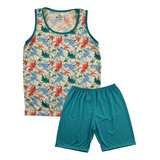 Pijama Infantil Grappin Tamanho 2 Ao 16 Masculino Curto Manga E Short Decote V Malha Pv