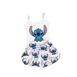 Pijama Infantil Kids Feminino Baby Doll Stitch Azul BR Idade 11 Anos Regular BRANCA ESTAMPADA