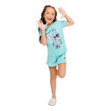 Pijama Infantil Lilo E Stitch Disney Evanilda 0005 Tam 4 6 8