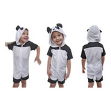 Pijama Infantil Macacão Kigurumi Fantasia Urso Panda Ziper