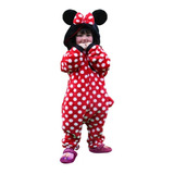 Pijama Infantil Macacão Kigurumi Peluciado Minnie Disney