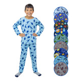 Pijama Infantil Manga Longa Calça Malha Menino Dia Frio 1 3