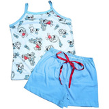 Pijama Infantil Meninas Feminino Curto Personagens 2 À 16
