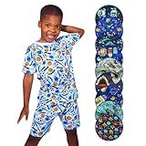 Pijama Infantil Menino De 1 A 14 Anos Conjunto Short E Camiseta Bermuda Criança Algodão Verão Calor Masculino Tamanho 2 