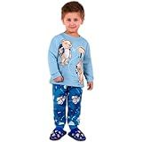 Pijama Infantil Que Brilha No Escuro Inverno Moletom Flanelado Menino Brandili Azul Ursinhos BR Numérico 2 Regular Azul 