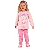 Pijama Infantil Que Brilha No Escuro Inverno Moletom Flanelado Rosa Menina Boneca Coelho Brandili Rosa 2 