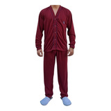 Pijama Longo Adulto Masculino Aberto Manga Comprida E Calça