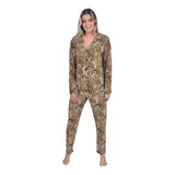 Pijama Longo De Frio Aberto De Botão Amamentação Pós Parto