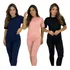 Pijama Longo Em Suede Canelado Manga Curta Feminino