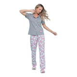 Pijama Longo Manga Curta