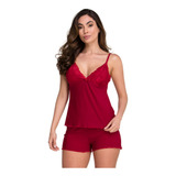 Pijama Luxo Renda Baby Doll Conjunto Sensual Sexy Blogueira