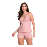 Pijama Luxo Renda Baby Doll Conjunto Sensual Sexy Blogueira