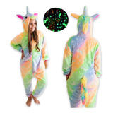 Pijama Macacão Infantil Adulto Unicórnio Kigurumi Arco íris
