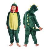 Pijama Macacão Infantil Menino Dinossauro Soft Dentro E Fora