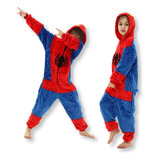 Pijama Macacão Super Herói Homem Aranha Infantil De Plush