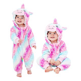 Pijama Macacão Unicórnio Infantil Kigurumi Pelúcia Com Zíper