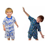 Pijama Manga Curta Bebê Malha 100  Algodão 1   2   3