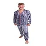 Pijama Masculino Americano Moletinho Inverno Homem Cor Xadrez Tamanho GG