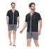 Pijama Masculino Botão Americano Blusa Manga Curta E Shorts