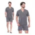 Pijama Masculino Botão Americano Blusa Manga Curta E Shorts