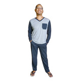 Pijama Masculino Camiseta Manga Longa Calça