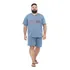 Pijama Masculino De Verão Plus Size Blusa Meia Manga E Short