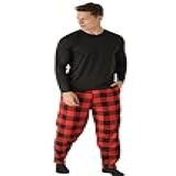 Pijama Masculino Longo Xadrez Frio Inverno De Flanela BR Alfa M Regular Regular Vermelho