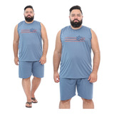 Pijama Masculino Plus Size Adulto Verão Blusa Regata E Short