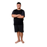 Pijama Masculino Plus Size De Verão Manga Curta E Shorts