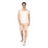 Pijama Masculino Verão Blusa Regata E Short Curto Sem Manga
