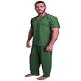 Pijama MVB Modas Longo Adulto Masculino Manga Curta E Calça